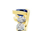 Yellow gold Bezel Set Cushion Cut Diamond Split Shank Ring_5