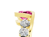 Yellow gold Bezel Set Cushion Cut Diamond Split Shank Ring_5