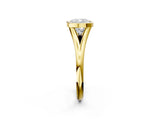 Yellow gold Bezel Set Cushion Cut Solitaire Ring with Tapered Band 2