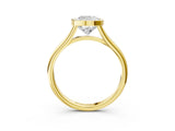 Yellow gold Bezel Set Cushion Cut Solitaire Ring with Tapered Band 3