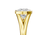 Yellow gold Bezel Set Cushion Cut Solitaire Ring with Tapered Band 5
