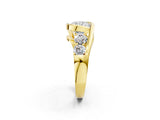 Yellow gold Bezel Set Cushion Diamond Split Shank Ring_5