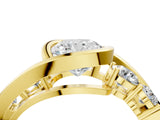 Yellow gold Bezel Set Cushion Diamond Split Shank Ring_7