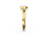 Yellow gold Bezel Set Cushion Solitaire Diamond Ring with Smooth Band 2
