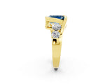 Yellow gold Bezel Set Emerald Cut Diamond Split Shank Ring_2