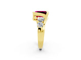 Yellow gold Bezel Set Emerald Cut Diamond Split Shank Ring_2