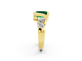 Yellow gold Bezel Set Emerald Cut Diamond Split Shank Ring_2