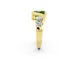 Yellow gold Bezel Set Emerald Cut Diamond Split Shank Ring_2