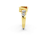 Yellow gold Bezel Set Emerald Cut Diamond Split Shank Ring_2