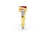 Yellow gold Bezel Set Emerald Cut Diamond Split Shank Ring_2