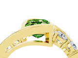Yellow gold Bezel Set Emerald Cut Diamond Split Shank Ring_4