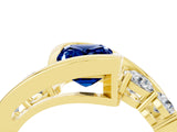 Yellow gold Bezel Set Emerald Cut Diamond Split Shank Ring_4