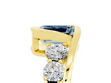 Yellow gold Bezel Set Emerald Cut Diamond Split Shank Ring_5