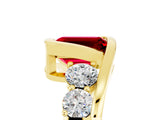 Yellow gold Bezel Set Emerald Cut Diamond Split Shank Ring_5