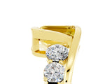 Yellow gold Bezel Set Emerald Cut Diamond Split Shank Ring_5