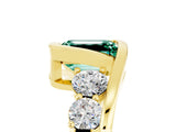Yellow gold Bezel Set Emerald Cut Diamond Split Shank Ring_5