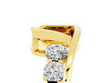 Yellow gold Bezel Set Emerald Cut Diamond Split Shank Ring_5