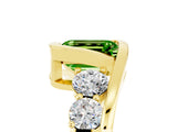 Yellow gold Bezel Set Emerald Cut Diamond Split Shank Ring_5