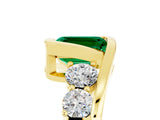 Yellow gold Bezel Set Emerald Cut Diamond Split Shank Ring_5