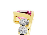 Yellow gold Bezel Set Emerald Cut Diamond Split Shank Ring_5