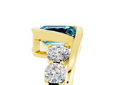 Yellow gold Bezel Set Emerald Cut Diamond Split Shank Ring_5