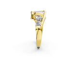 Yellow gold Bezel Set Emerald Diamond Split Shank Ring_13
