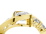 Yellow gold Bezel Set Emerald Diamond Split Shank Ring_15