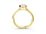 Yellow gold Bezel Set Emerald Solitaire Diamond Ring with Smooth Band 5