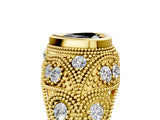 Yellow gold Bezel Set Fancy Black Heart Cut Diamond Milgrain Band Ring_5