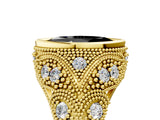 Yellow gold Bezel Set Fancy Black Marquise Cut Diamond Milgrain Band Ring_5