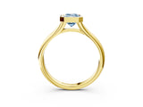 Yellow gold Bezel Set Fancy Blue Emerald  Solitaire Diamond Ring with Smooth Band 4