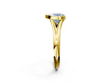 Yellow gold Bezel Set Fancy Blue Heart  Solitaire Diamond Ring with Smooth Band 2