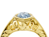 Yellow gold Bezel Set Fancy Blue Marquise  Diamond Milgrain Pave Engagement Ring_37