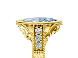 Yellow gold Bezel Set Fancy Blue Marquise  Diamond Milgrain Pave Engagement Ring_38
