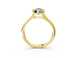 Yellow gold Bezel Set Fancy Blue Marquise  Solitaire Diamond Ring with Smooth Band 3