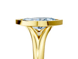 Yellow gold Bezel Set Fancy Blue Marquise  Solitaire Diamond Ring with Smooth Band 5