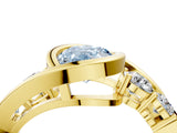 Yellow gold Bezel Set Fancy Blue Oval Cut Diamond Split Shank Ring_4