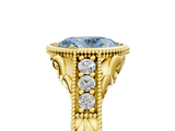 Yellow gold Bezel Set Fancy Blue Oval  Diamond Milgrain Pave Engagement Ring_37
