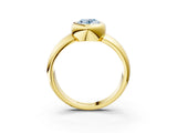 Yellow gold Bezel Set Fancy Blue Oval  Solitaire Ring with Wide Band 5