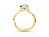 Yellow gold Bezel Set Fancy Blue Radiant  Solitaire Diamond Ring with Smooth Band 4