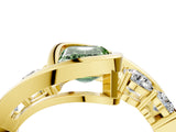 Yellow gold Bezel Set Fancy Green Emerald Cut Diamond Split Shank Ring_4