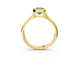 Yellow gold Bezel Set Fancy Green Emerald  Solitaire Diamond Ring with Smooth Band 3