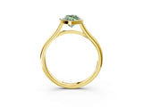 Yellow gold Bezel Set Fancy Green Marquise  Cut Solitaire Ring with Tapered Band 4
