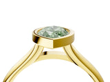 Yellow gold Bezel Set Fancy Green Marquise  Solitaire Diamond Ring with Smooth Band 5