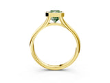 Yellow gold Bezel Set Fancy Green Radiant  Solitaire Diamond Ring with Smooth Band 4