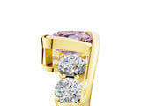 Yellow gold Bezel Set Fancy Pink Asscher Cut Diamond Split Shank Ring_5