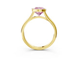Yellow gold Bezel Set Fancy Pink Cushion  Cut Solitaire Ring with Tapered Band 5