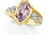 Yellow gold Bezel Set Fancy Pink Marquise Cut Diamond Split Shank Ring_1