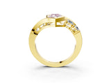 Yellow gold Bezel Set Fancy Pink Marquise Cut Diamond Split Shank Ring_3
