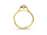 Yellow gold Bezel Set Fancy Pink Marquise  Cut Solitaire Ring with Tapered Band 4